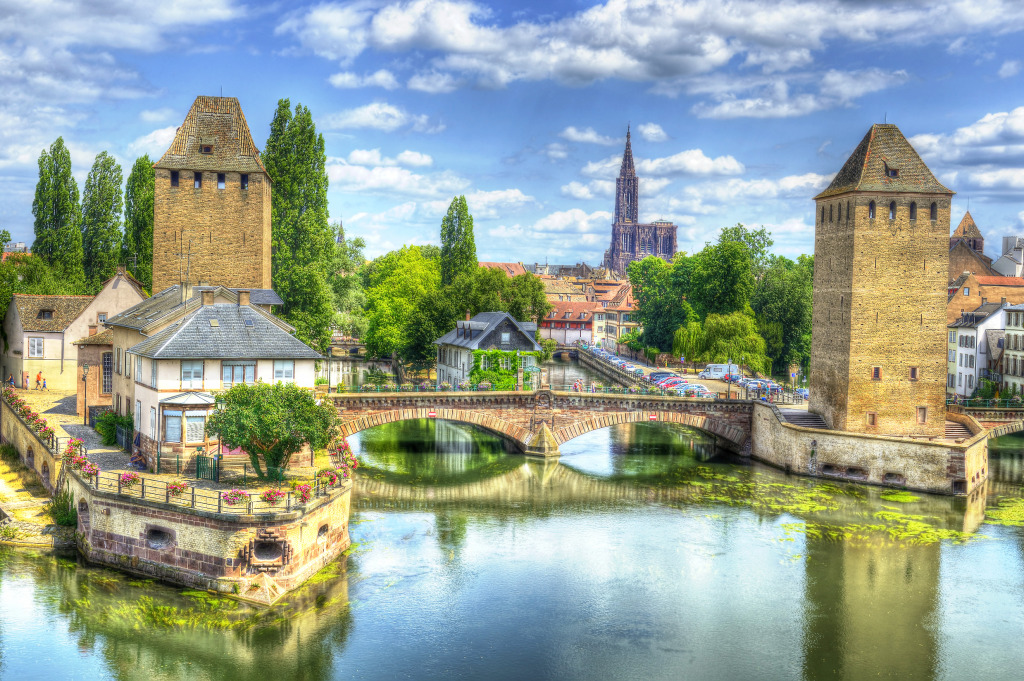 Ponts Couverts Bridge in Strasbourg jigsaw puzzle in Bridges puzzles on TheJigsawPuzzles.com