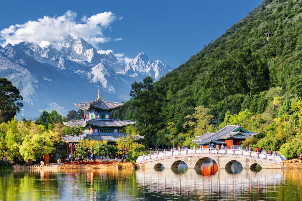 Black Dragon Pool, Lijiang, Chine jigsaw puzzle in Ponts puzzles on TheJigsawPuzzles.com