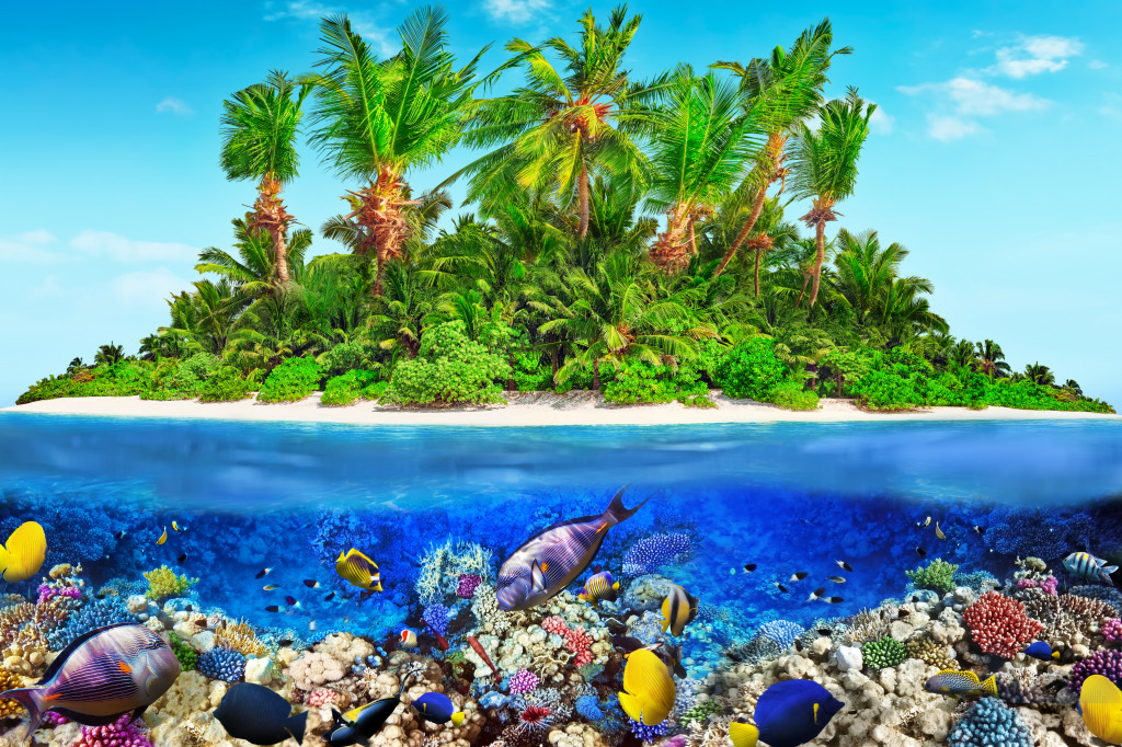 Тропический остров jigsaw puzzle in Подводный мир puzzles on TheJigsawPuzzles.com