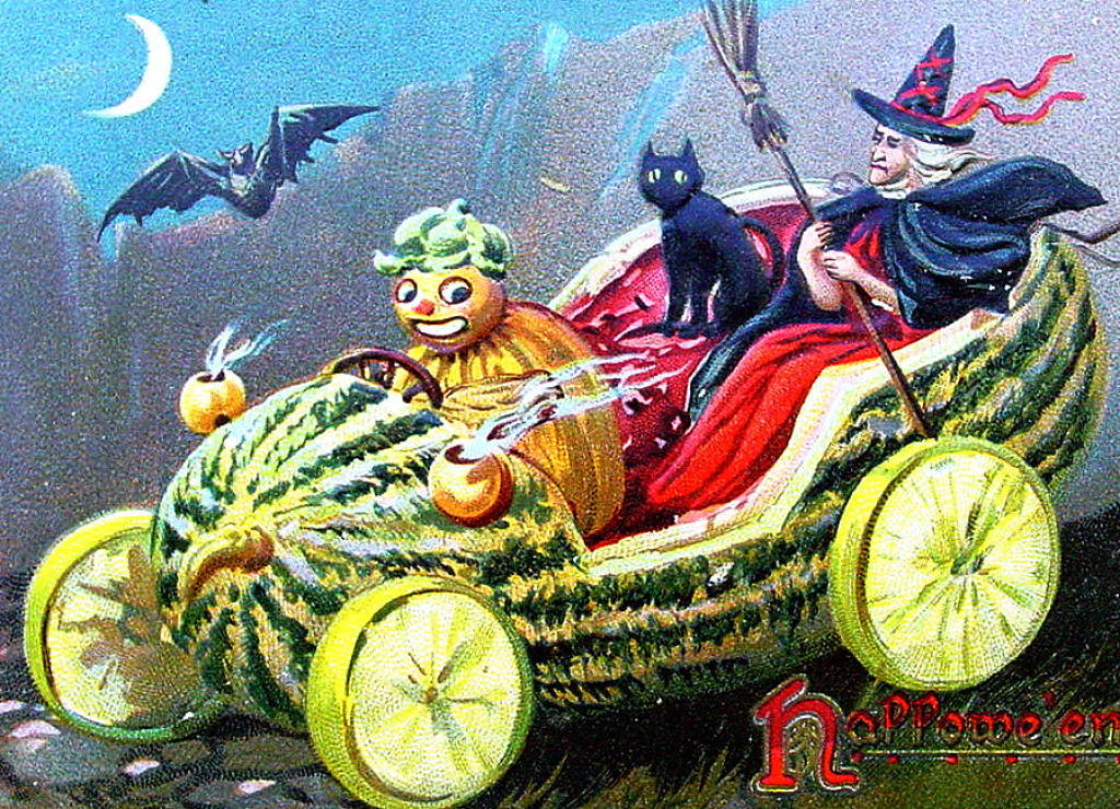 Halloween Postkarte anfang des 20 Jahrhunderts jigsaw puzzle in Halloween puzzles on TheJigsawPuzzles.com
