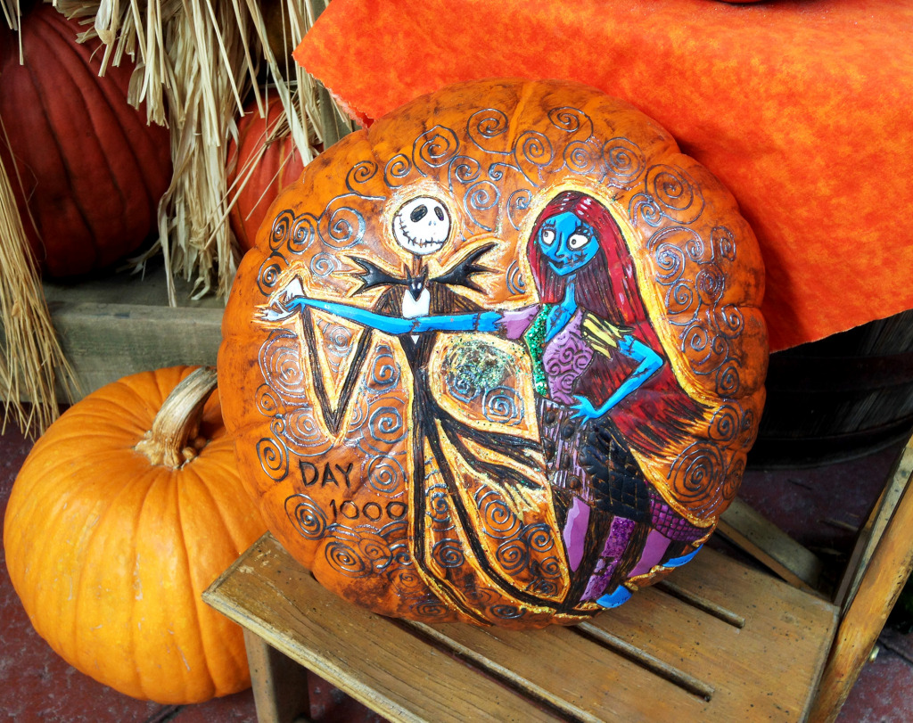 Jack Skellington e Sally Pumpkin jigsaw puzzle in Dia das Bruxas puzzles on TheJigsawPuzzles.com