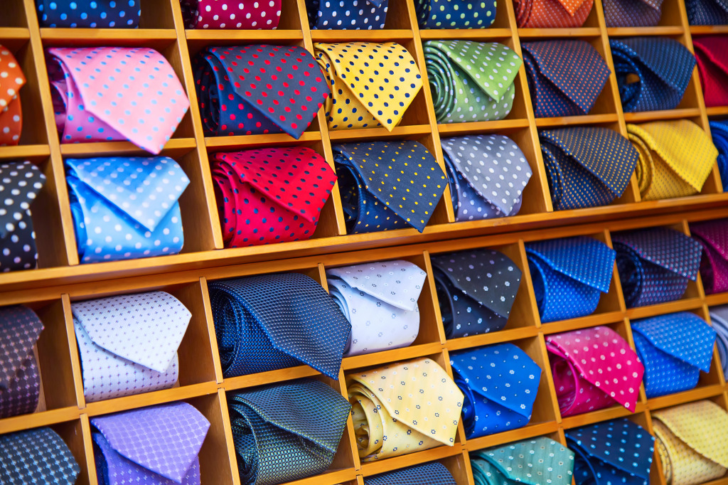 Tie Collection in the Shop jigsaw puzzle in Puzzle of the Day puzzles on TheJigsawPuzzles.com