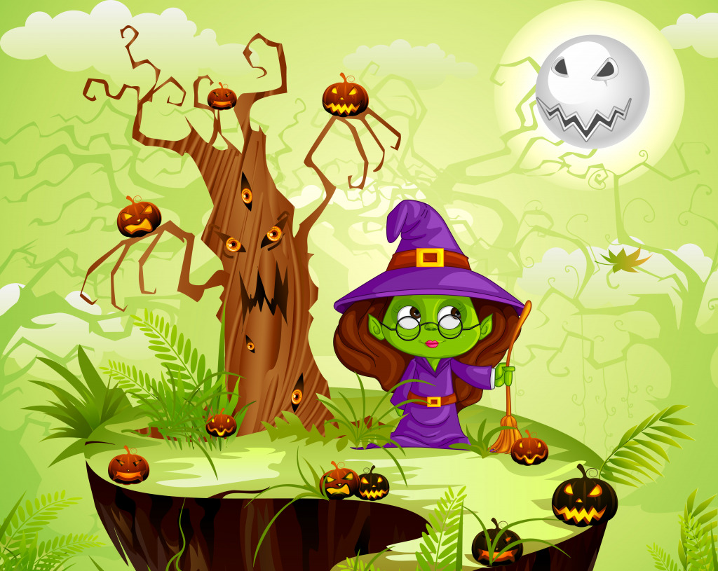 Kleine Hexe jigsaw puzzle in Halloween puzzles on TheJigsawPuzzles.com
