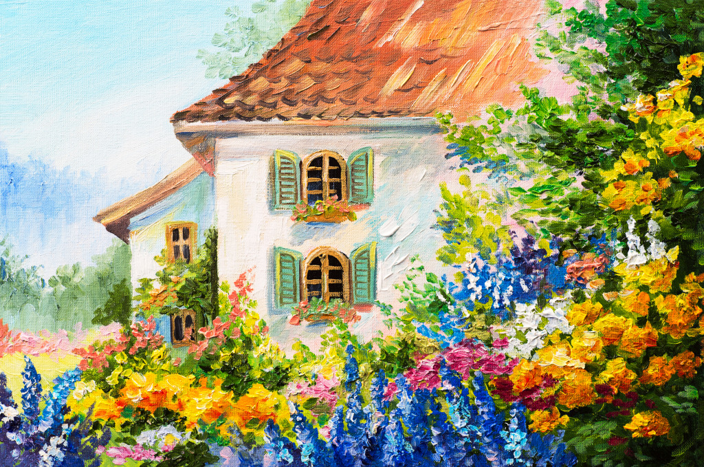 House In the Flower Garden jigsaw puzzle in Flowers puzzles on TheJigsawPuzzles.com