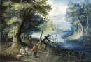 A River Landscape with Figures