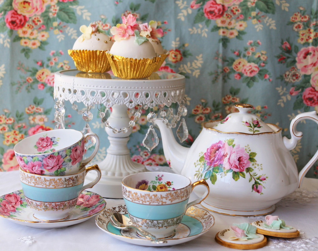 Afternoon Tea Party jigsaw puzzle in Flowers puzzles on TheJigsawPuzzles.com