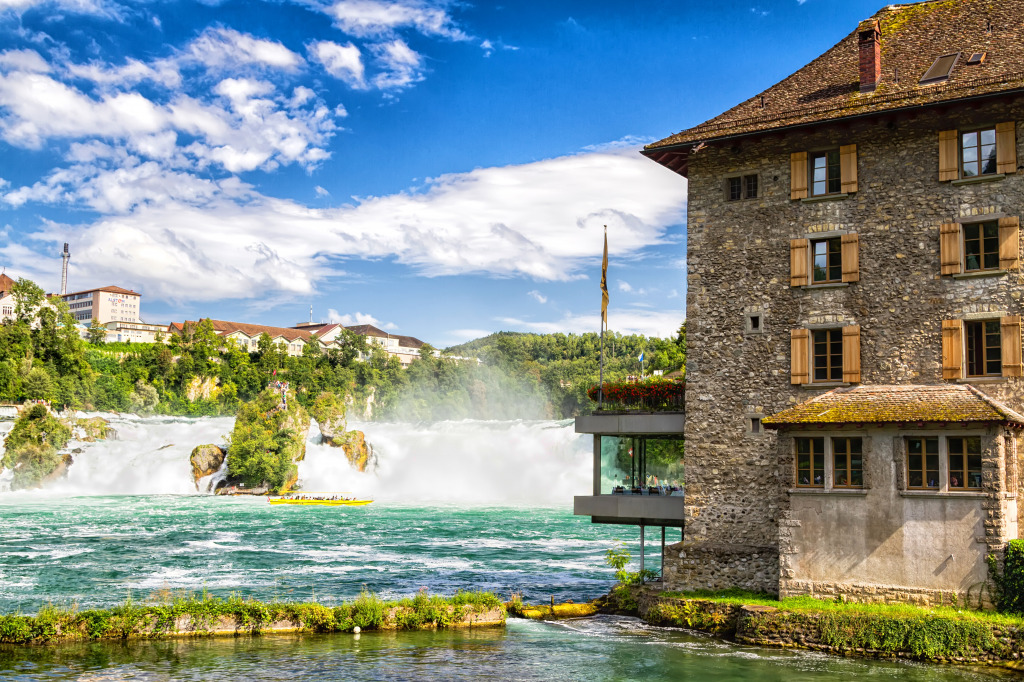 The Rhine Falls, Schaffhausen, Switzerland jigsaw puzzle in Waterfalls puzzles on TheJigsawPuzzles.com