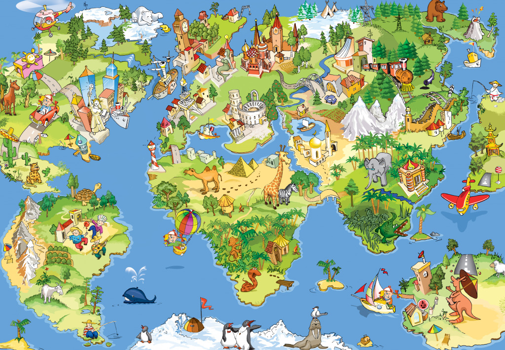Map of the World jigsaw puzzle in Puzzle of the Day puzzles on TheJigsawPuzzles.com
