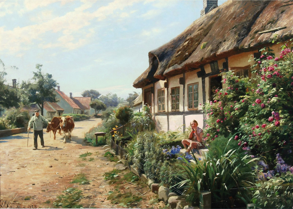 Village Life in Nice Summer Day jigsaw puzzle in Piece of Art puzzles on TheJigsawPuzzles.com