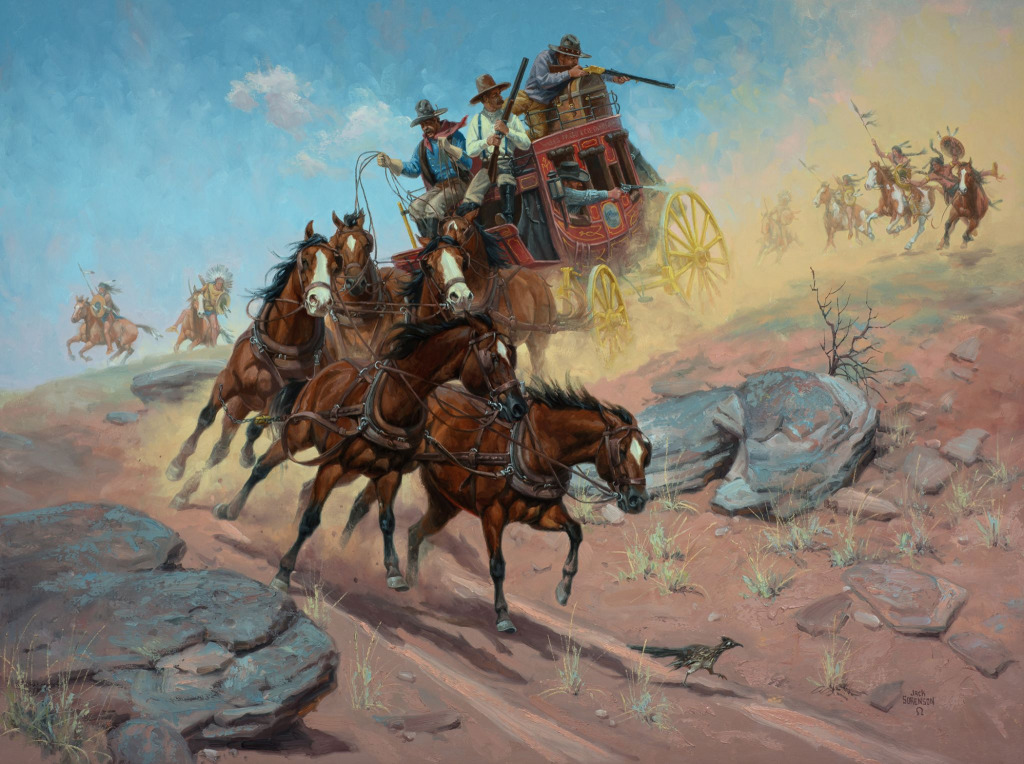 Stage Coach jigsaw puzzle in Clarice Rinard puzzles on TheJigsawPuzzles.com