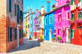 Old Houses in Burano, Italy