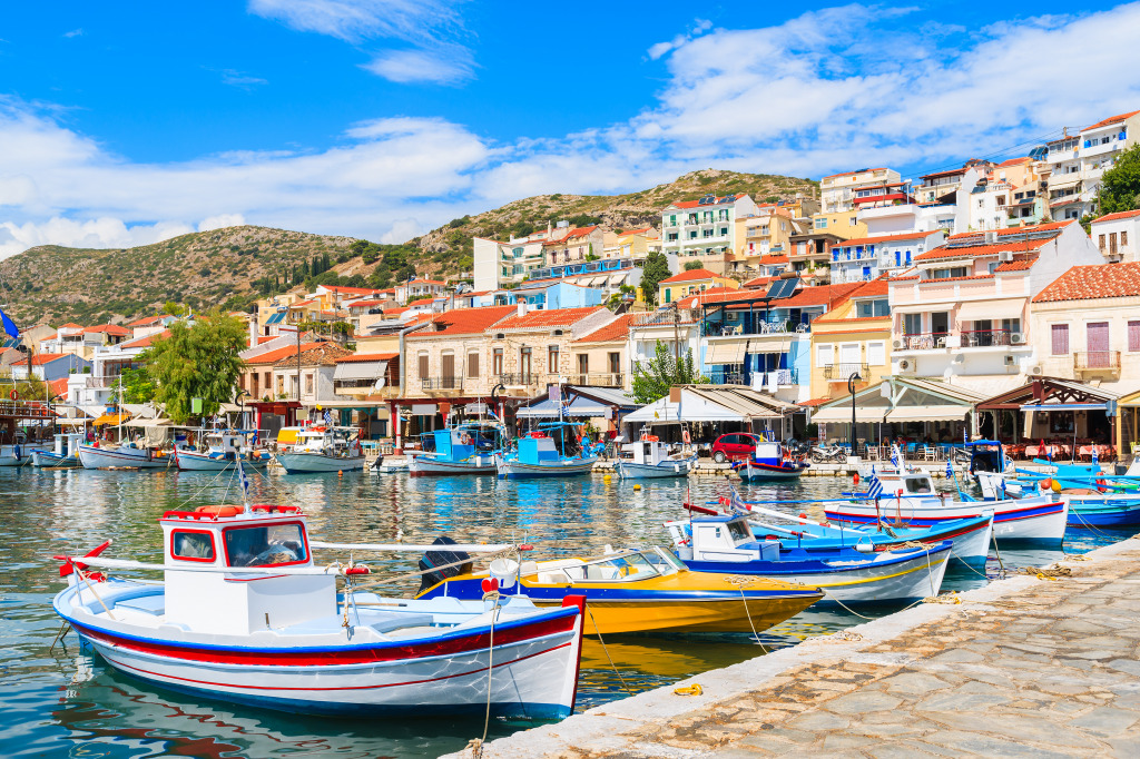 Pythagorion Port, Samos Island, Greece jigsaw puzzle in Great Sightings puzzles on TheJigsawPuzzles.com