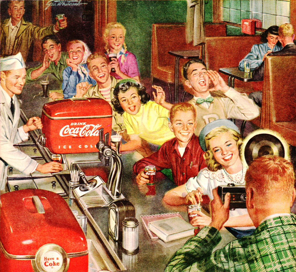 Publicité Coca-Cola de 1950 jigsaw puzzle in Personnes puzzles on TheJigsawPuzzles.com