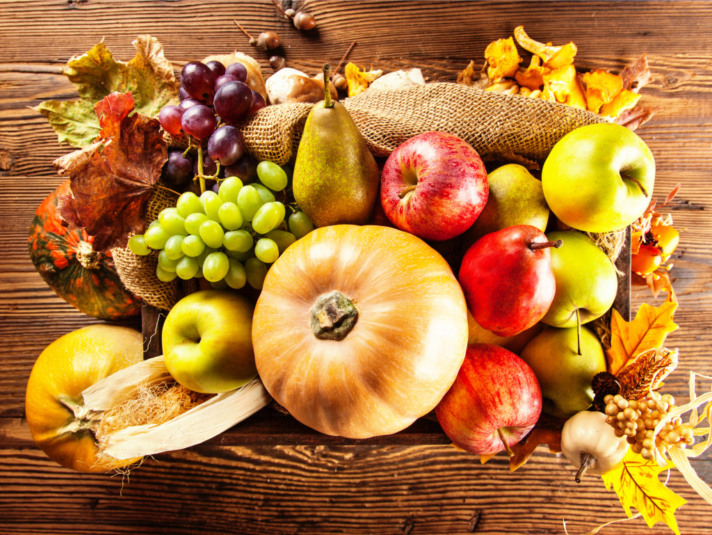 Agriculture Harvested Products On Wooden Planks jigsaw puzzle in Fruits & Veggies puzzles on TheJigsawPuzzles.com