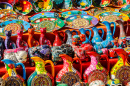 Ceramic Souvenirs in the Local Mexican Market