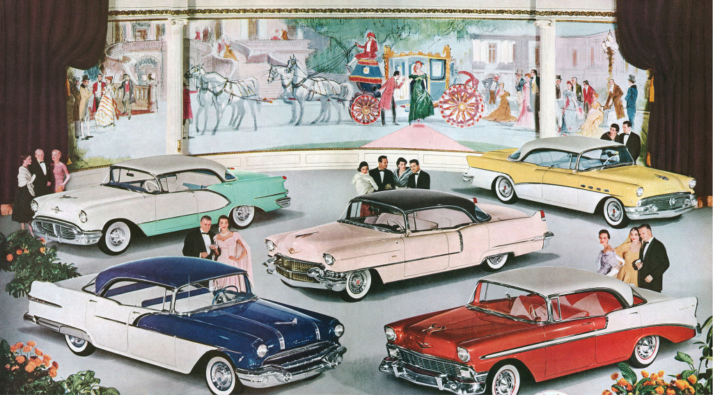 1956 - Body by Fisher on GM Cars jigsaw puzzle in Cars & Bikes puzzles on TheJigsawPuzzles.com