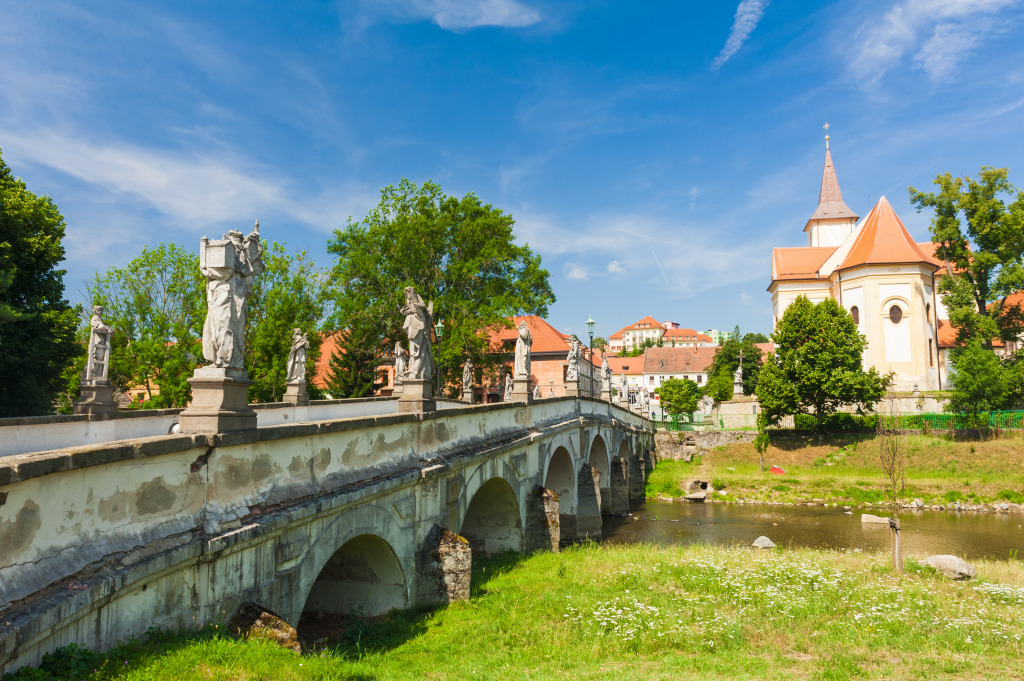 Baroque Bridge, Namest nad Oslavou, Czech Republic jigsaw puzzle in Bridges puzzles on TheJigsawPuzzles.com