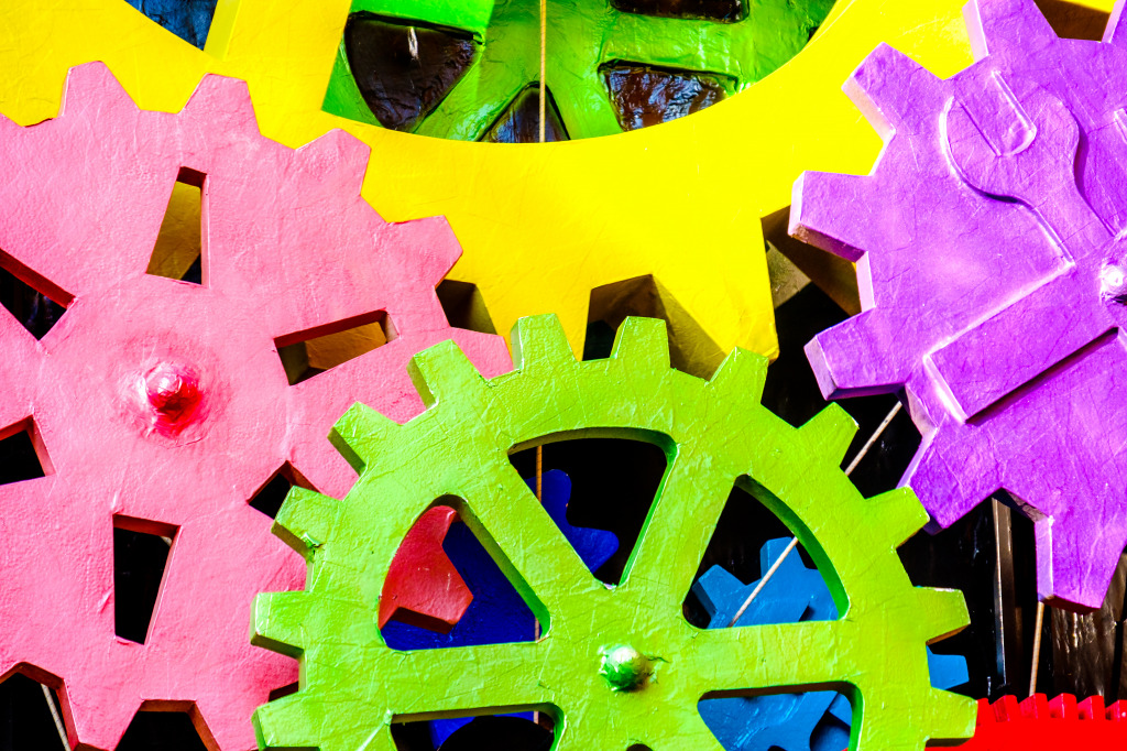 Colorful Cogwheels jigsaw puzzle in Puzzle of the Day puzzles on TheJigsawPuzzles.com