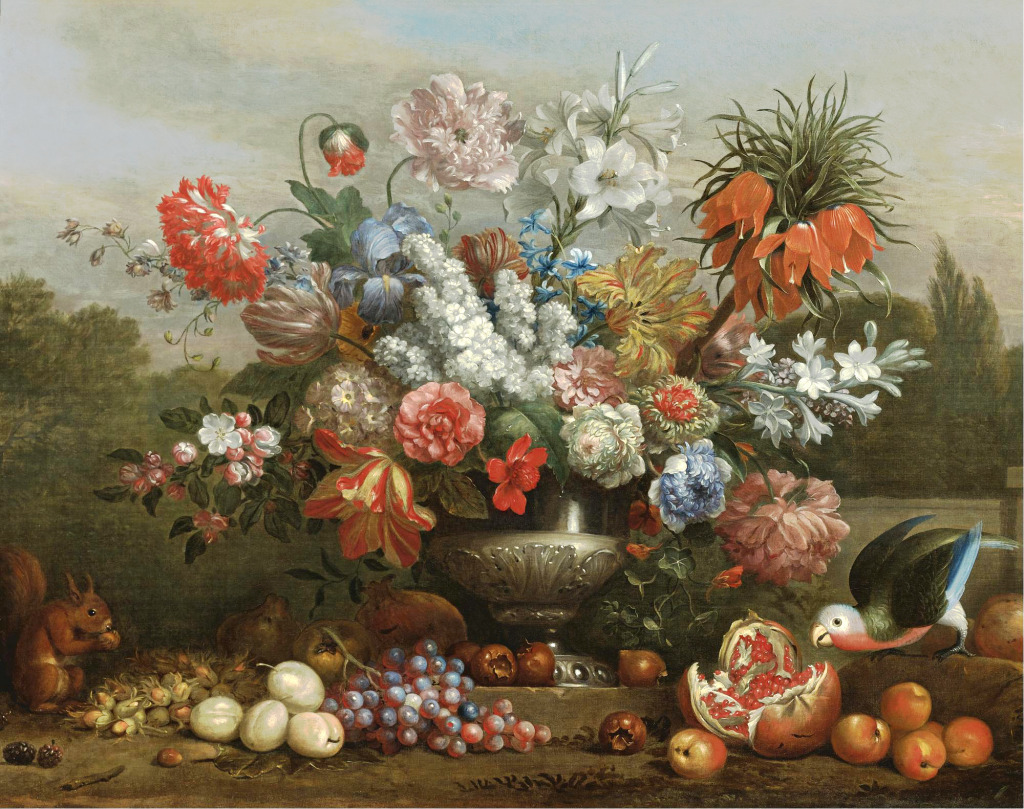 Still Life with Flowers in a Silver Urn jigsaw puzzle in Flowers puzzles on TheJigsawPuzzles.com