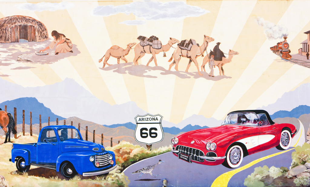 Route 66, Kingman, Arizona jigsaw puzzle in Voitures et Motos puzzles on TheJigsawPuzzles.com