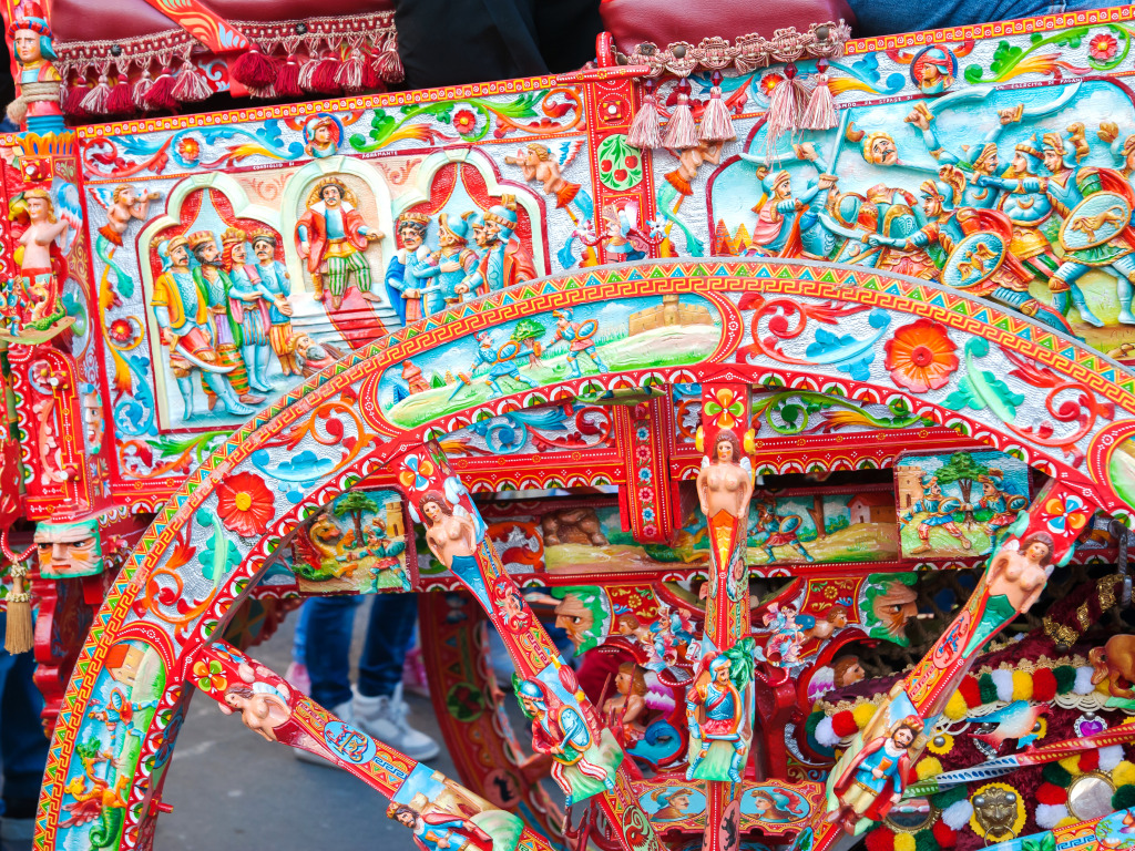 Colorful Sicilian Cart jigsaw puzzle in Puzzle of the Day puzzles on TheJigsawPuzzles.com