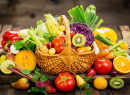 Fruits and Vegetables in a Basket