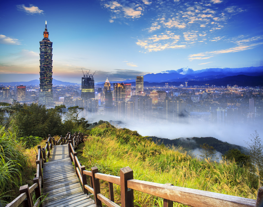 Sunrise over Taipei, Taiwan jigsaw puzzle in Great Sightings puzzles on TheJigsawPuzzles.com