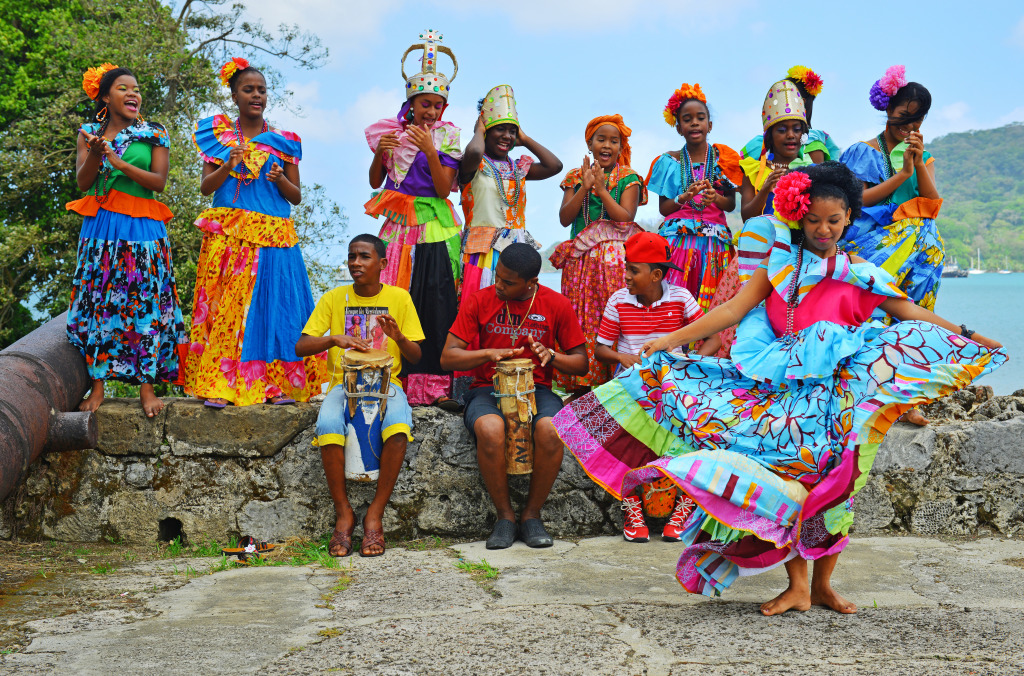 Traditional Dancers in Portobelo, Panama jigsaw puzzle in People puzzles on TheJigsawPuzzles.com