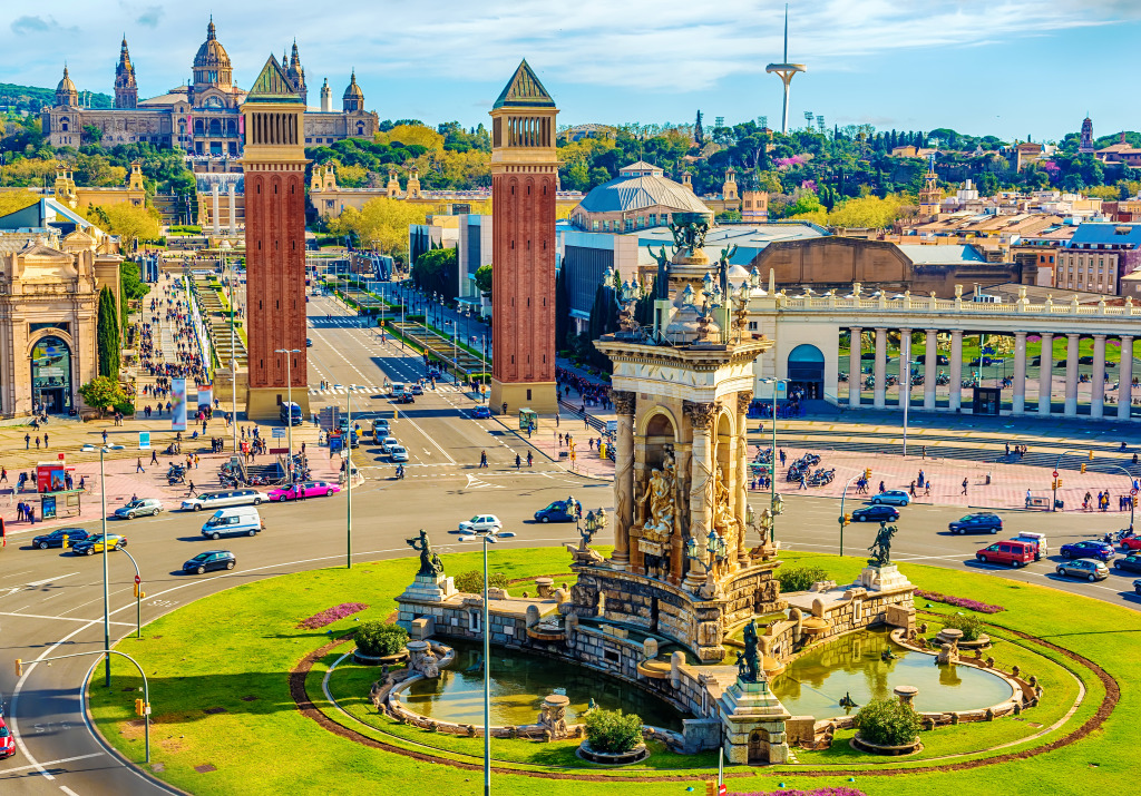 Plaza de Espana, Barcelona, Spain jigsaw puzzle in Puzzle ...