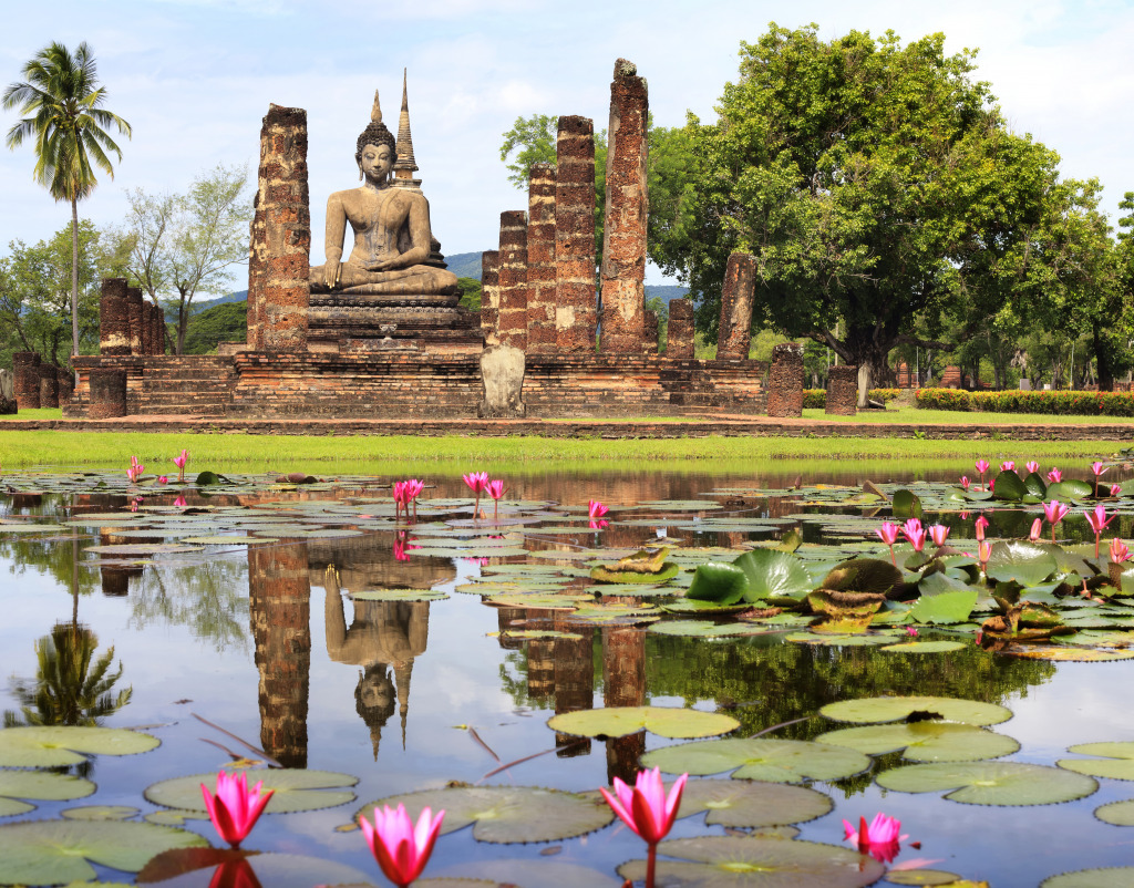Sukhothai Historical Park, Thailand jigsaw puzzle in Great Sightings puzzles on TheJigsawPuzzles.com