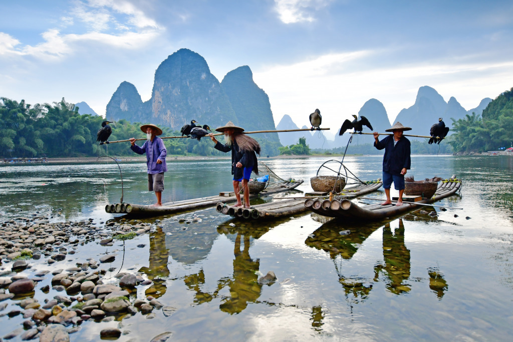 Pêcheurs, Li River, Chine jigsaw puzzle in Personnes puzzles on TheJigsawPuzzles.com
