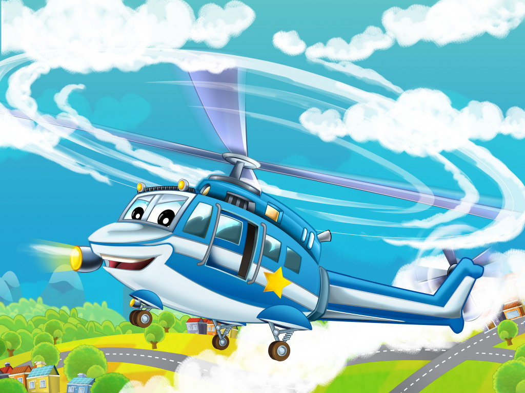 Happy Helicopter jigsaw puzzle in Aviation puzzles on TheJigsawPuzzles.com