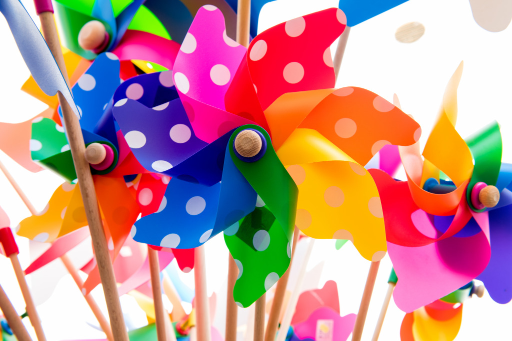 Colorful Pinwheels jigsaw puzzle in Macro puzzles on TheJigsawPuzzles.com