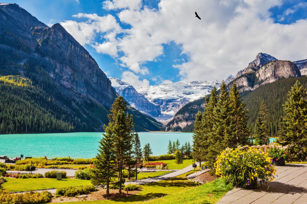 Der See Louise, Banff-Nationalpark jigsaw puzzle in Puzzle des Tages puzzles on TheJigsawPuzzles.com