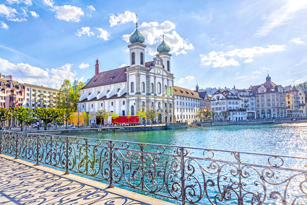 Historic City Center of Lucerne, Switzerland jigsaw puzzle in Puzzle of the Day puzzles on TheJigsawPuzzles.com