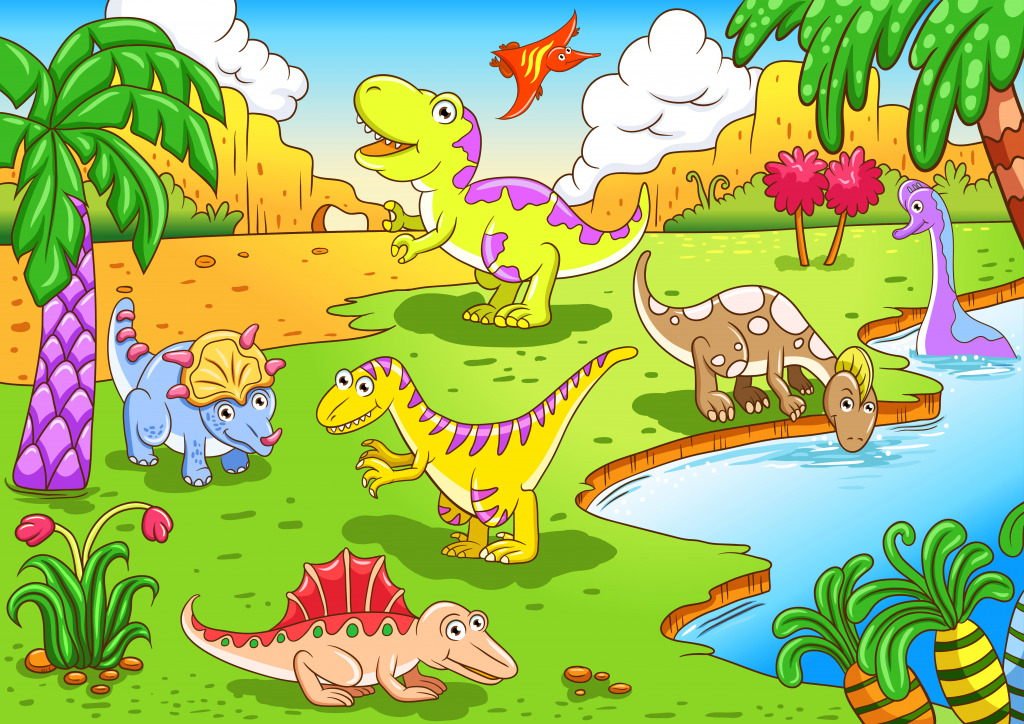 Süße Dinosaurier jigsaw puzzle in Tiere puzzles on TheJigsawPuzzles.com