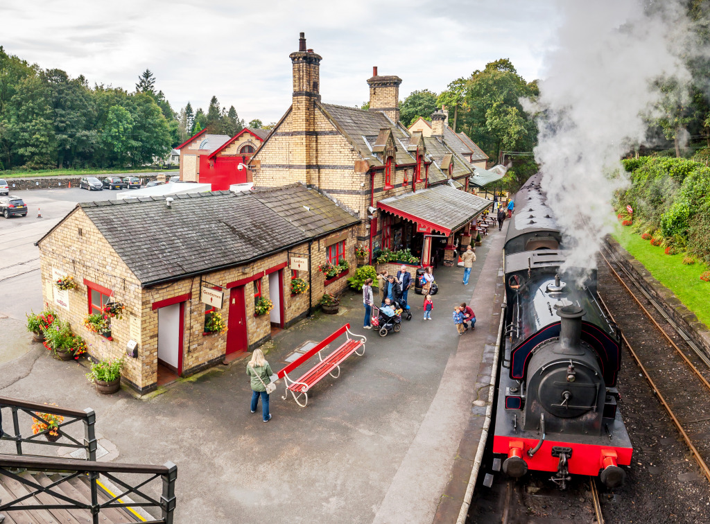 Haverthwaite Station, England jigsaw puzzle in Puzzle of the Day puzzles on TheJigsawPuzzles.com