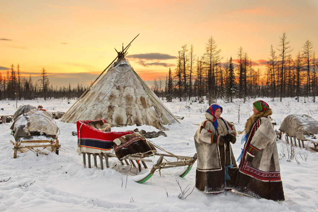 Nenets Nomads, Yamal, Russia jigsaw puzzle in People puzzles on TheJigsawPuzzles.com