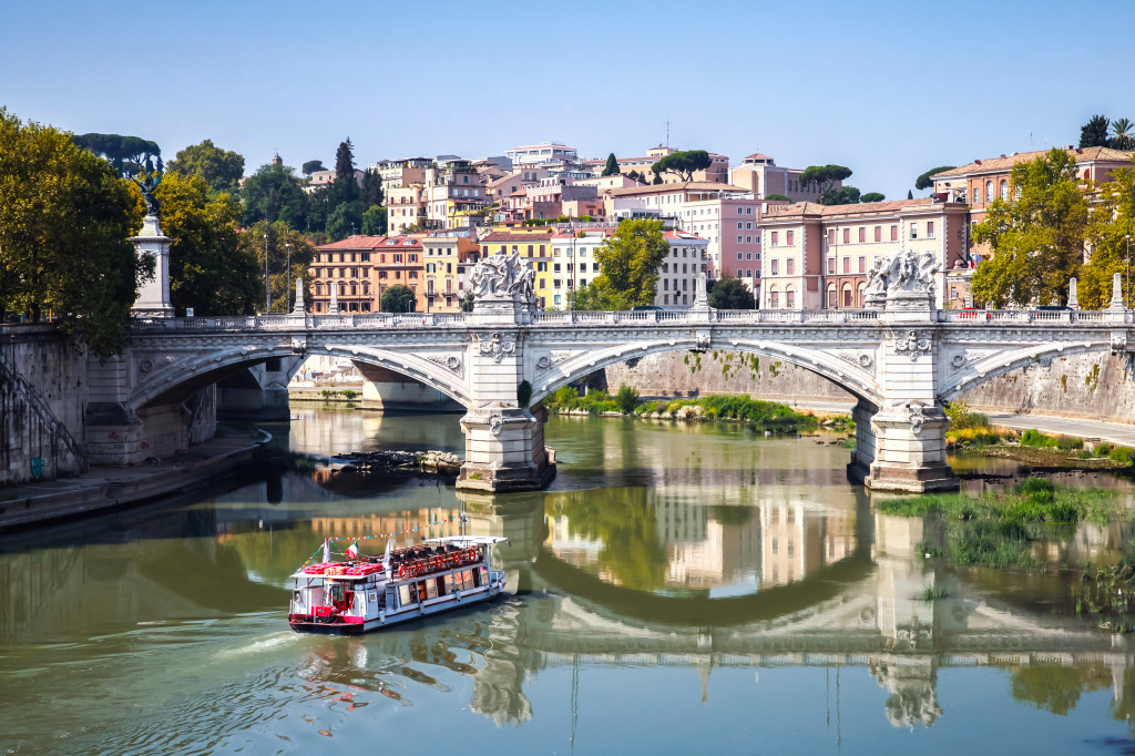 Ponte Vittorio Emanuele II, Rome jigsaw puzzle in Bridges puzzles on TheJigsawPuzzles.com