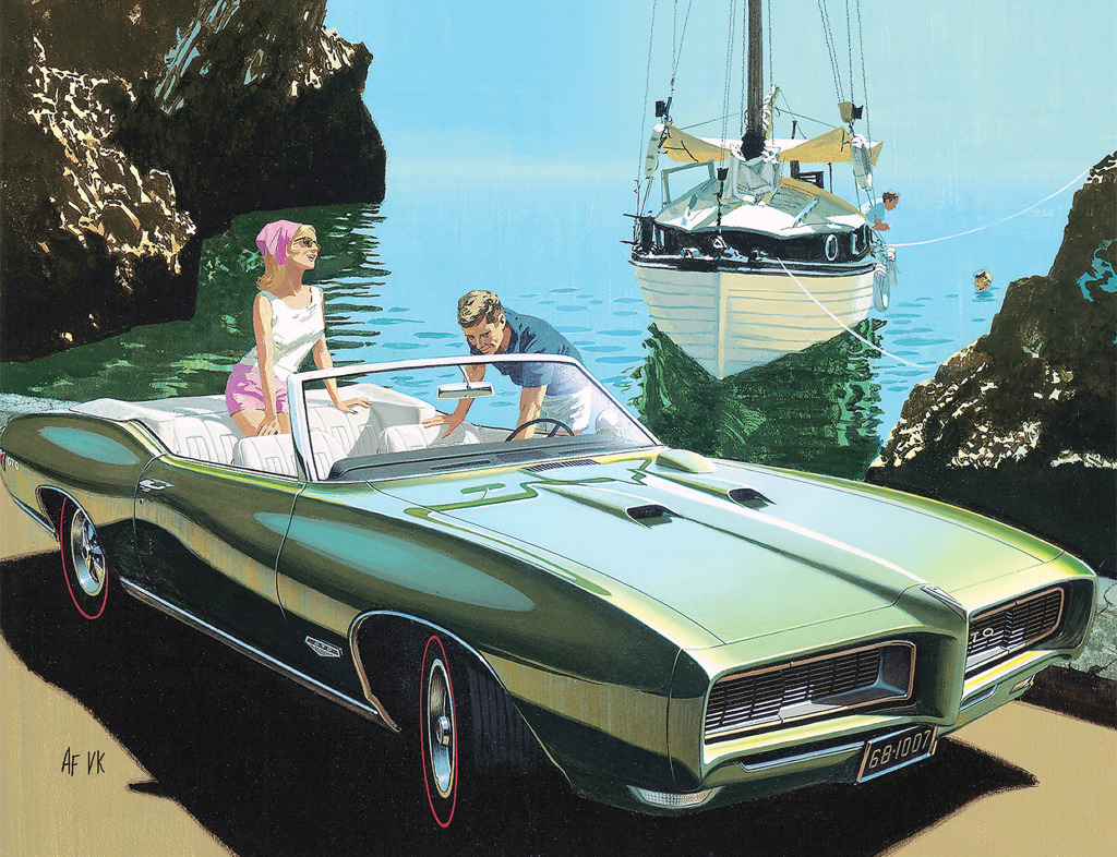 Pontiac Convertible Ad jigsaw puzzle in Cars & Bikes puzzles on TheJigsawPuzzles.com