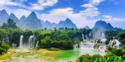 Ban Gioc-Detian Waterfall, Vietnam jigsaw puzzle in Waterfalls puzzles ...