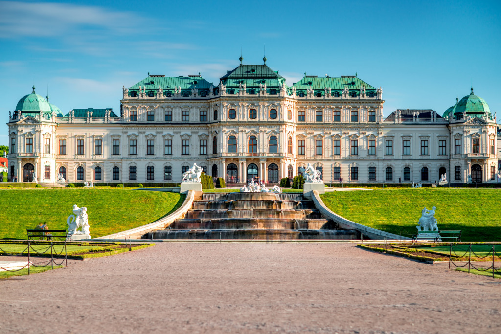 Palácio de Belvedere superior, Viena, Áustria jigsaw puzzle in Cachoeiras puzzles on TheJigsawPuzzles.com