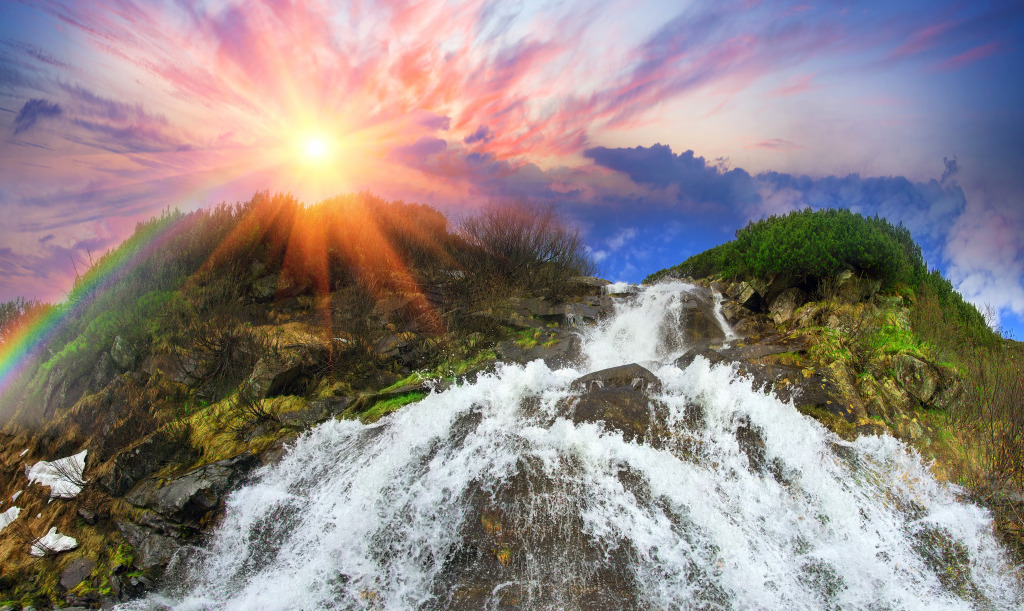 Peak of Hoverla, Carpathian Mountains jigsaw puzzle in Waterfalls puzzles on TheJigsawPuzzles.com