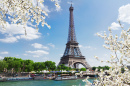 Eiffel Tower over Seine River, Paris