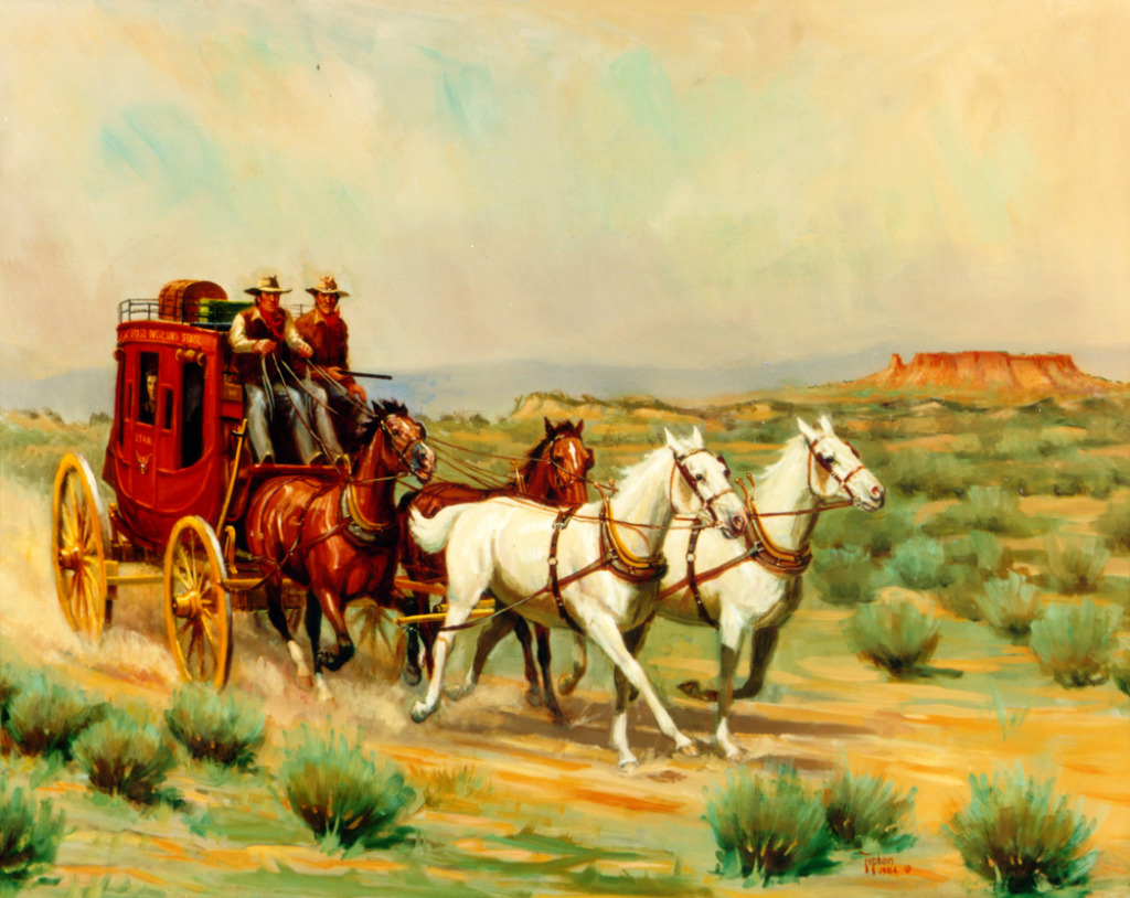 Stage Coach Ride jigsaw puzzle in Janice Balcom puzzles on TheJigsawPuzzles.com