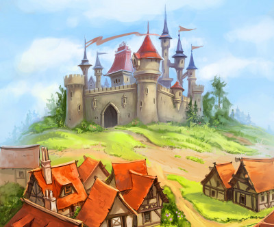 Medieval Castle and Small Town jigsaw puzzle in Castles puzzles on ...