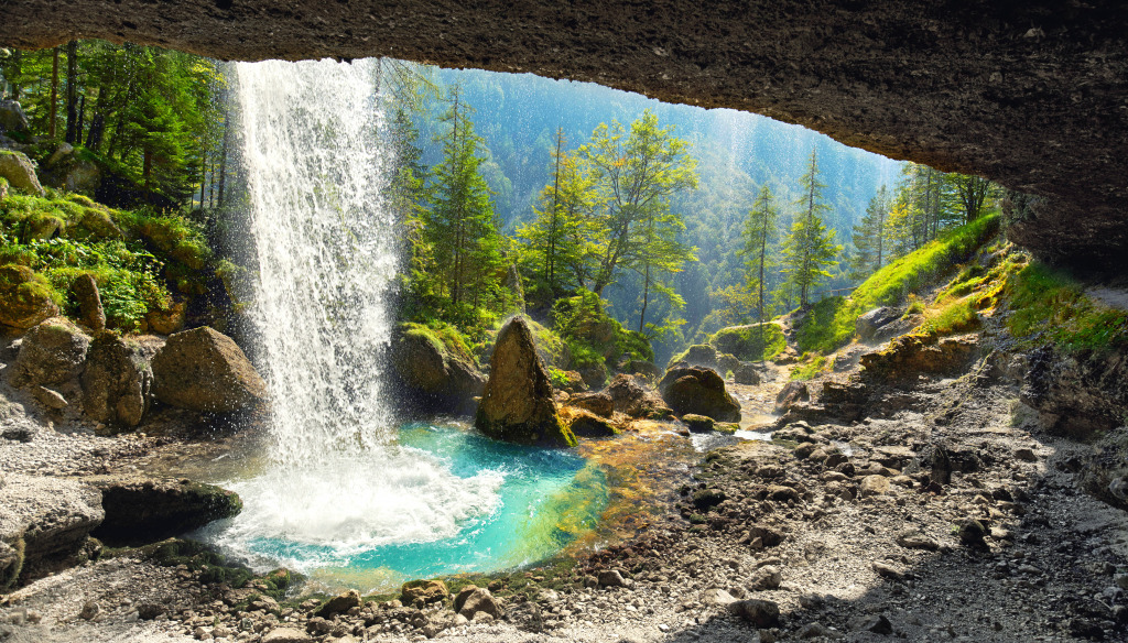 Pericnik-Wasserfall, slowenische Alpen jigsaw puzzle in Wasserfälle puzzles on TheJigsawPuzzles.com