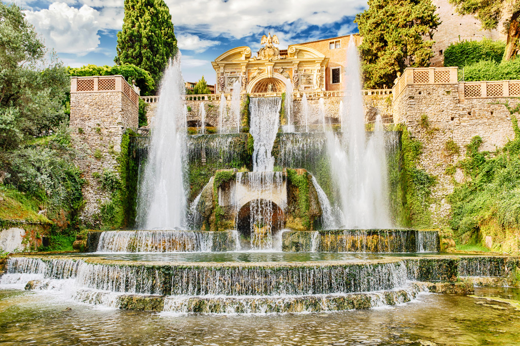 Neptune Fountain, Villa d'Este, Italy jigsaw puzzle in Waterfalls puzzles on TheJigsawPuzzles.com