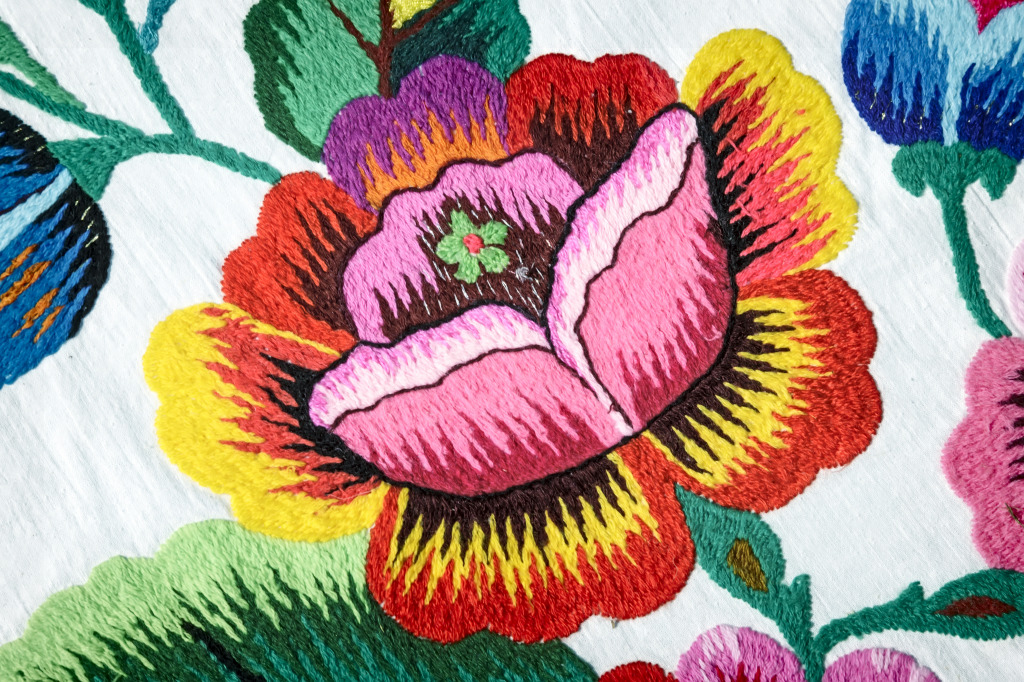 Floral Embroidery jigsaw puzzle in Handmade puzzles on TheJigsawPuzzles.com