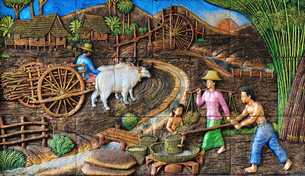 Escultura Tradicional Cultural Tailandesa jigsaw puzzle in Pessoas puzzles on TheJigsawPuzzles.com